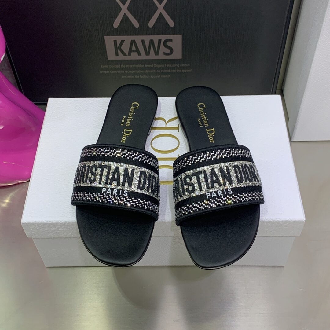 (1:1 replica) Christian Dior Women s Dway Slide Black For Women CD KCQ166ERC_S11X