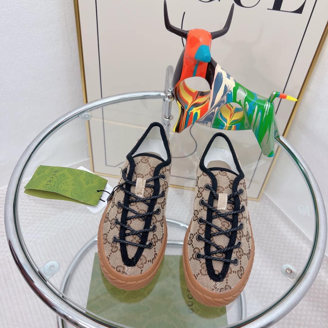 (1:1 replica) Gucci Women s Maxi GG Sneaker Beige For Women GG