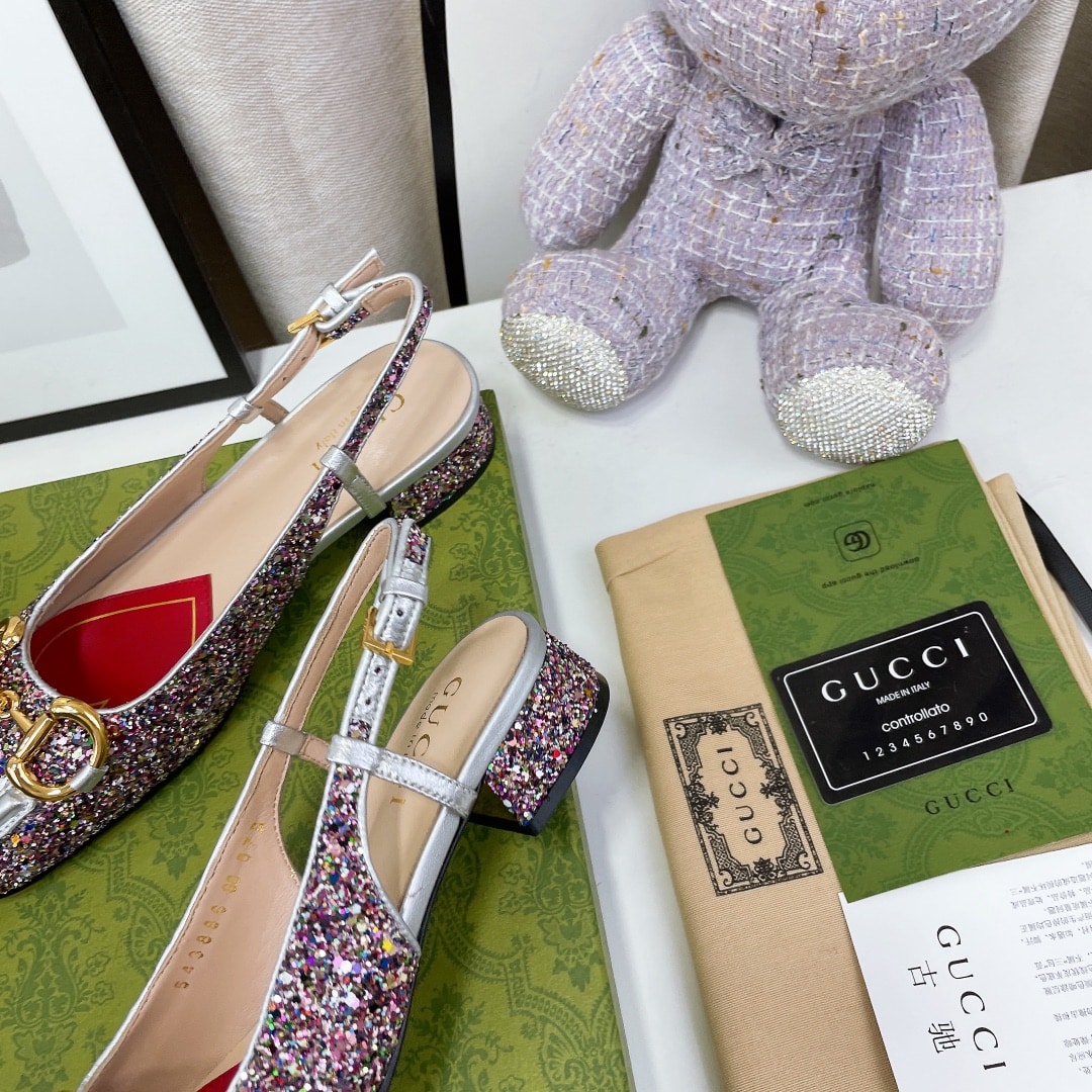 (1:1 replica) Gucci Lovelight Slingback With Horsebit Multicolor For Women GG