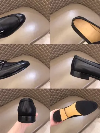 (1:1 replica) Hermes Men s Sydney Loafers In Black Calfskin HM043