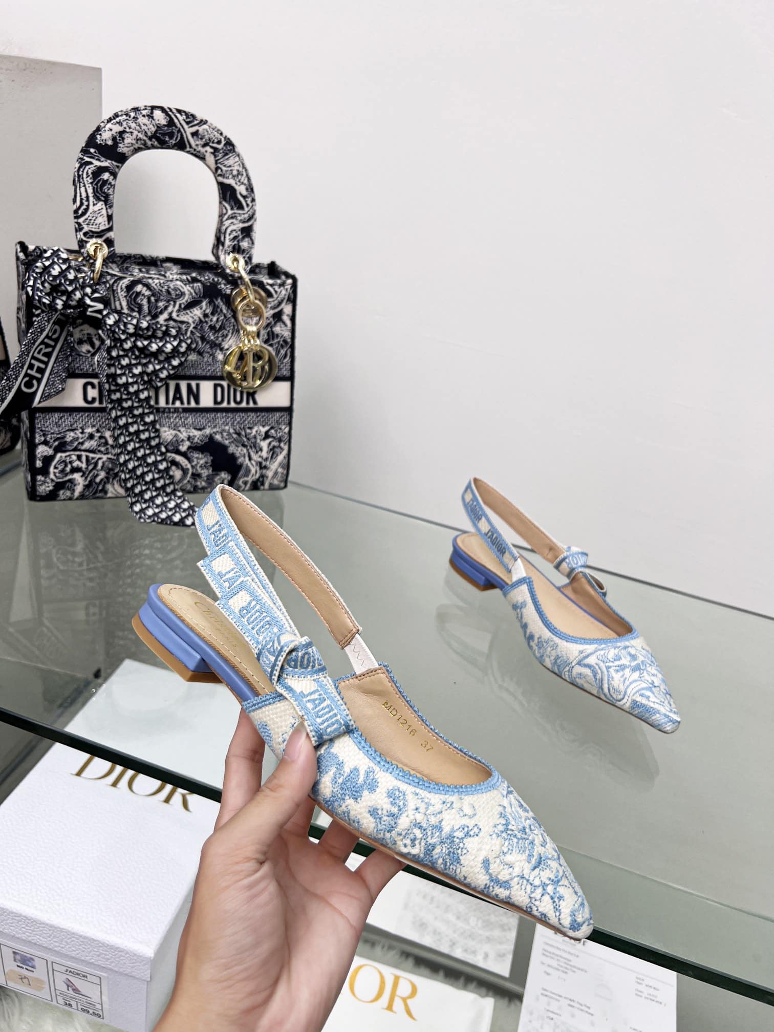 (1:1 replica) Christian Dior Women s J Adior Slingback Pump Blue For Women CD 0.7in/ 2cm