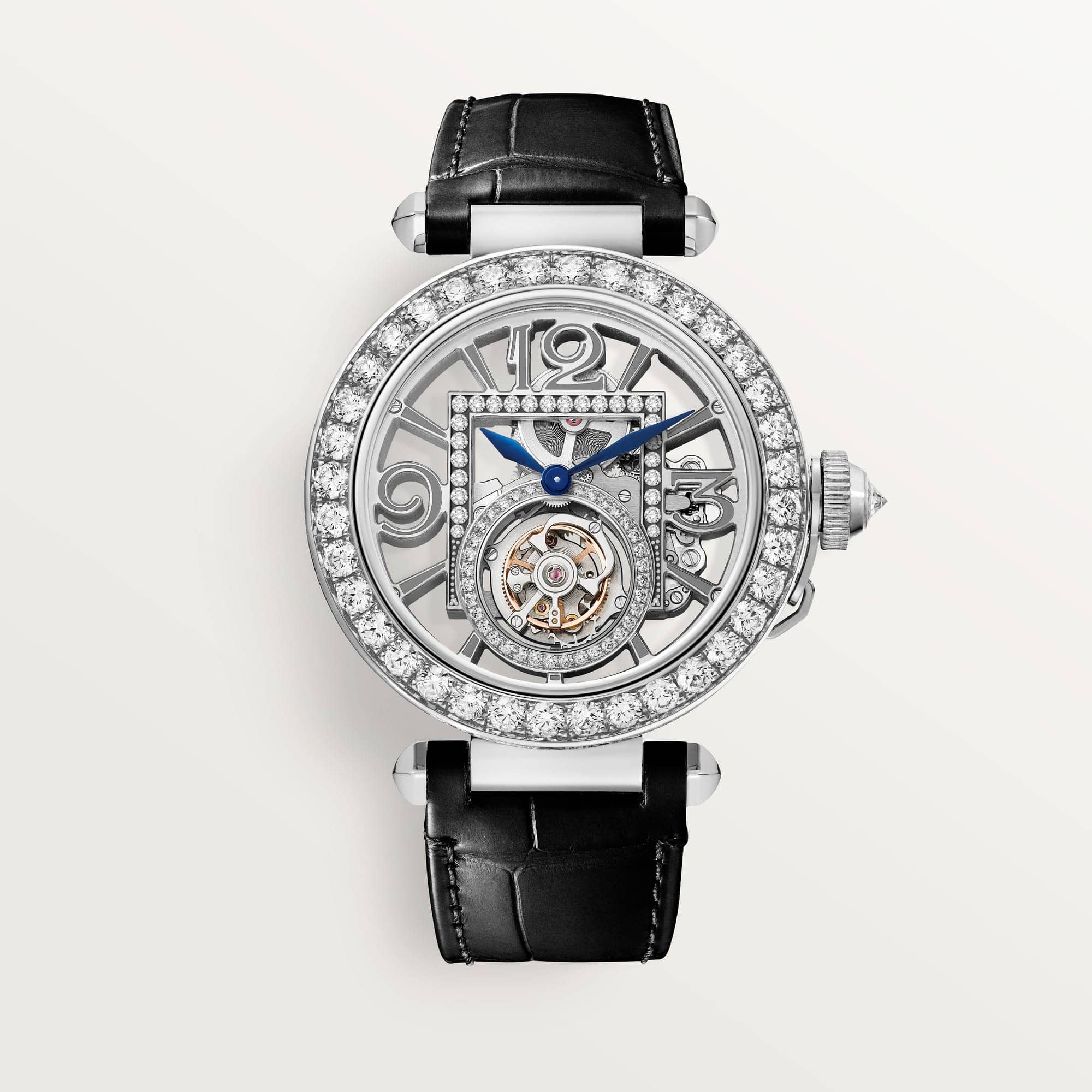 Pasha de fake cartier watch 41 mm tourbillon skeleton mechanical movement with manual winding(1:1 replica)