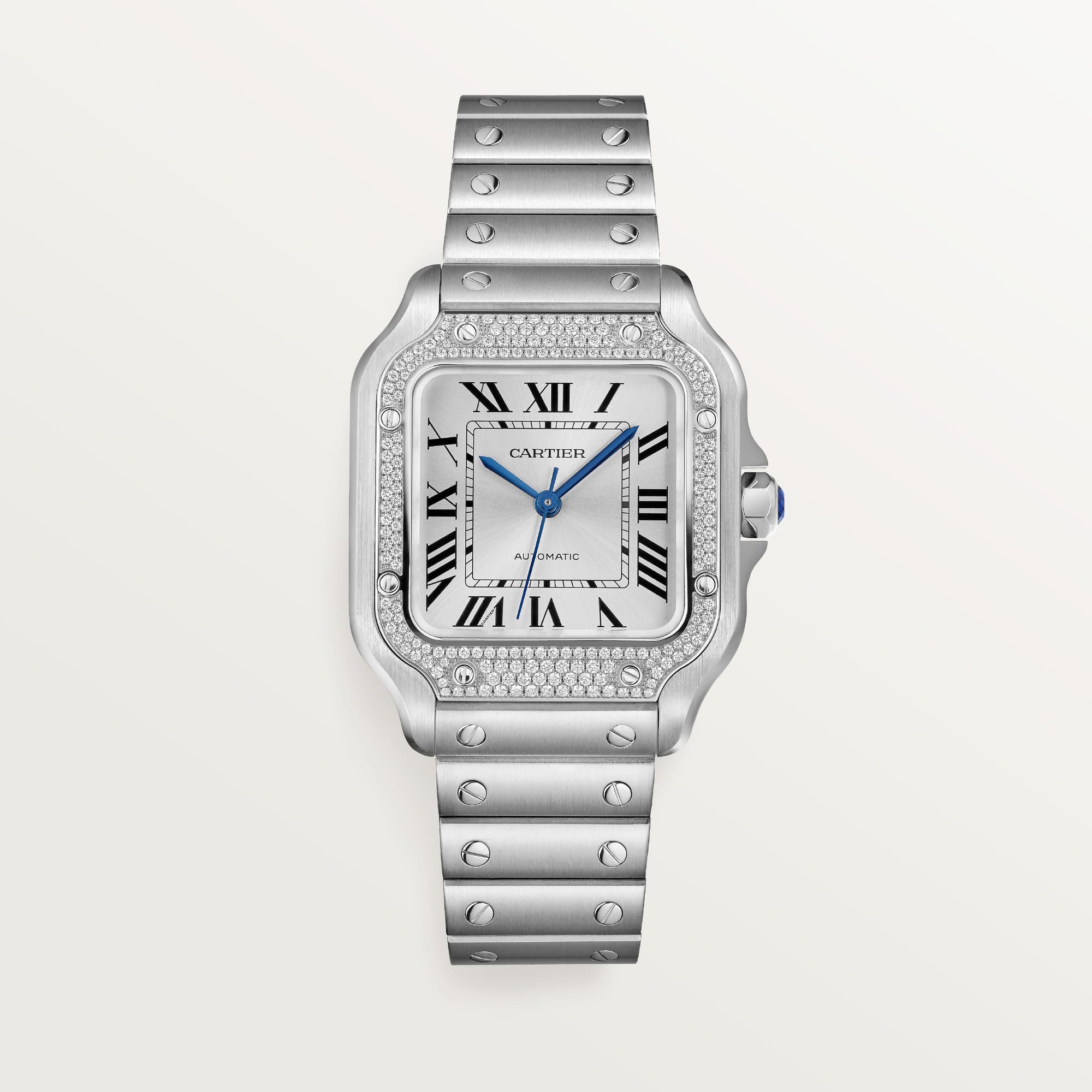 fake cartier watch Santos medium model mechanical movement with automatic winding caliber 1847 MC(1:1 replica)