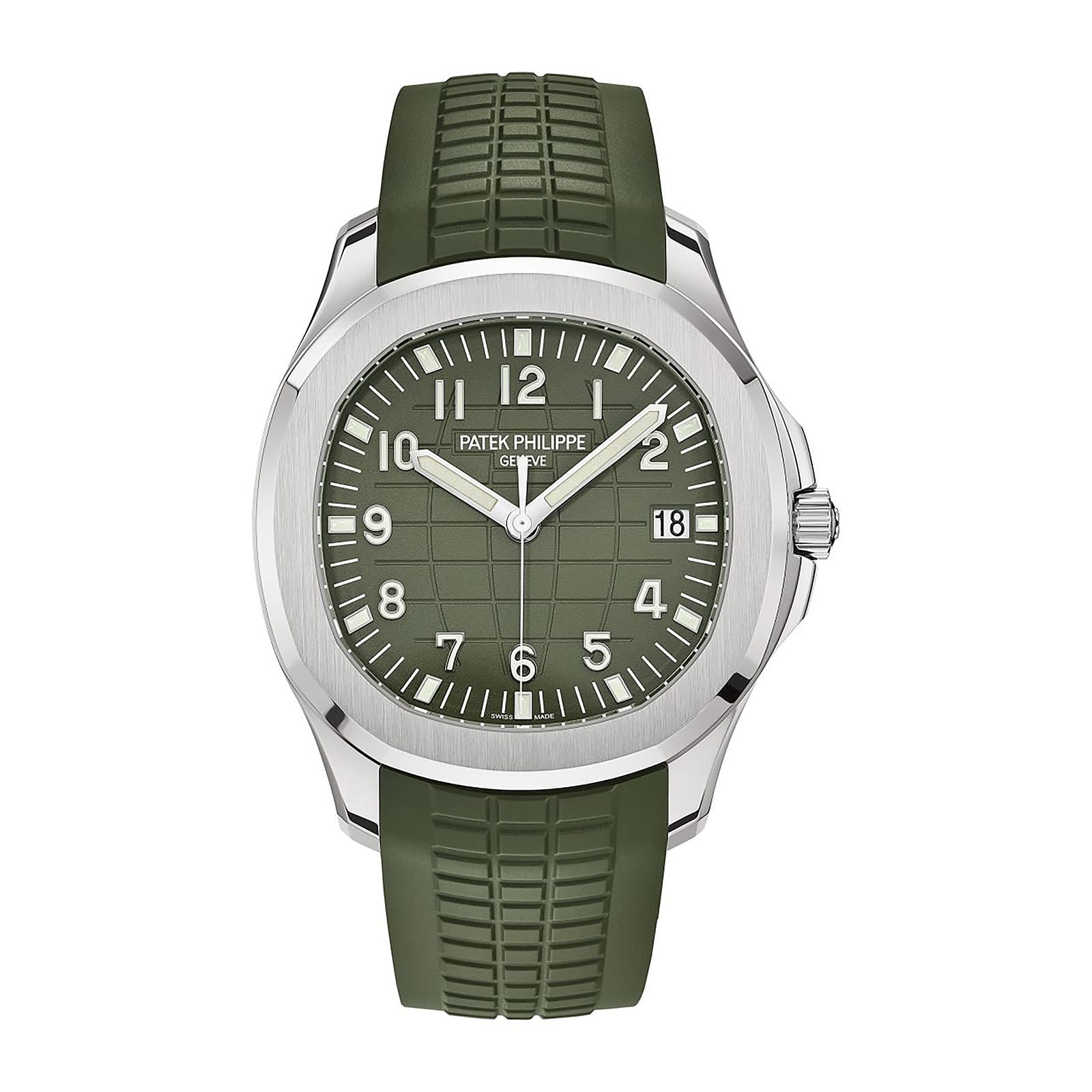 Fake Patek Philippe Replica Watch Aquanaut Jumbo White Gold Khaki Green Dial 5168G-010 3KF(1:1 replica)