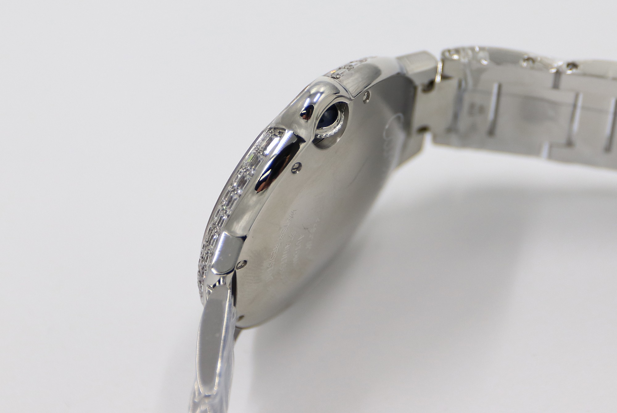 Cartier Blue Balloon Square Diamonds Full Sky Watch-White-Steel Strap-42mm(1:1 replica)