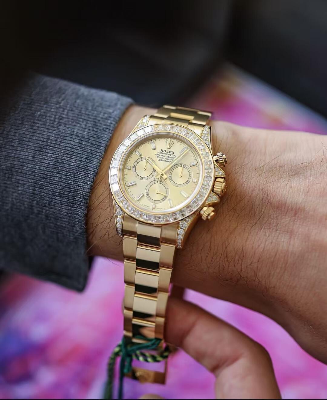 Rolex Cosmograph Daytona Oyster, 40 mm, yellow gold and diamondsReference 126598TBR(1:1 replica)