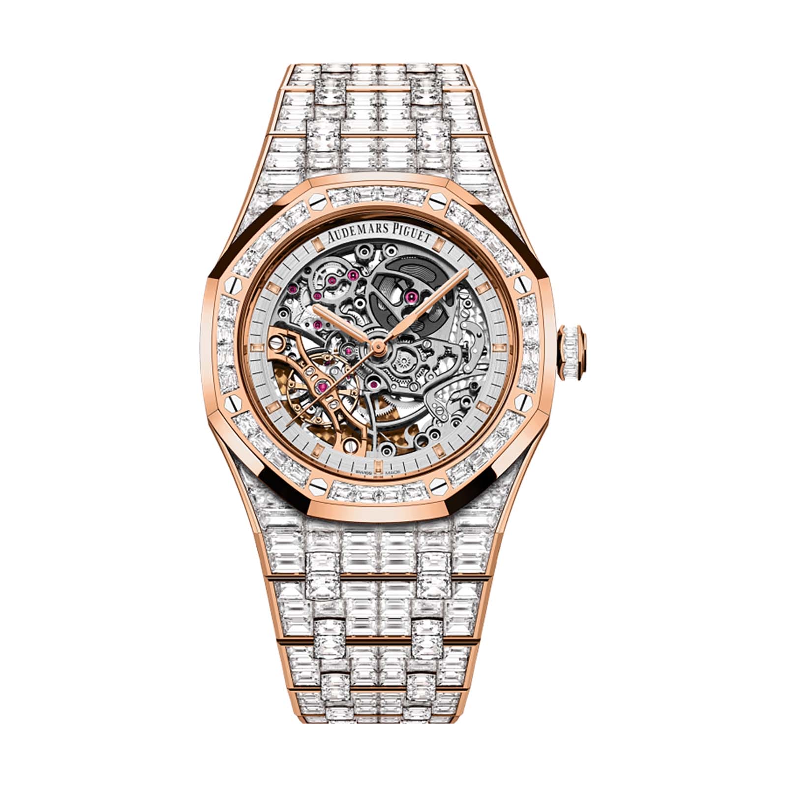 Audemars Piguet Replica Royal Oak Double Balance Wheel Openworked 41Mm Rose Gold Diamond Pave 15417Or.Zz.1267Or.01(1:1 replica)