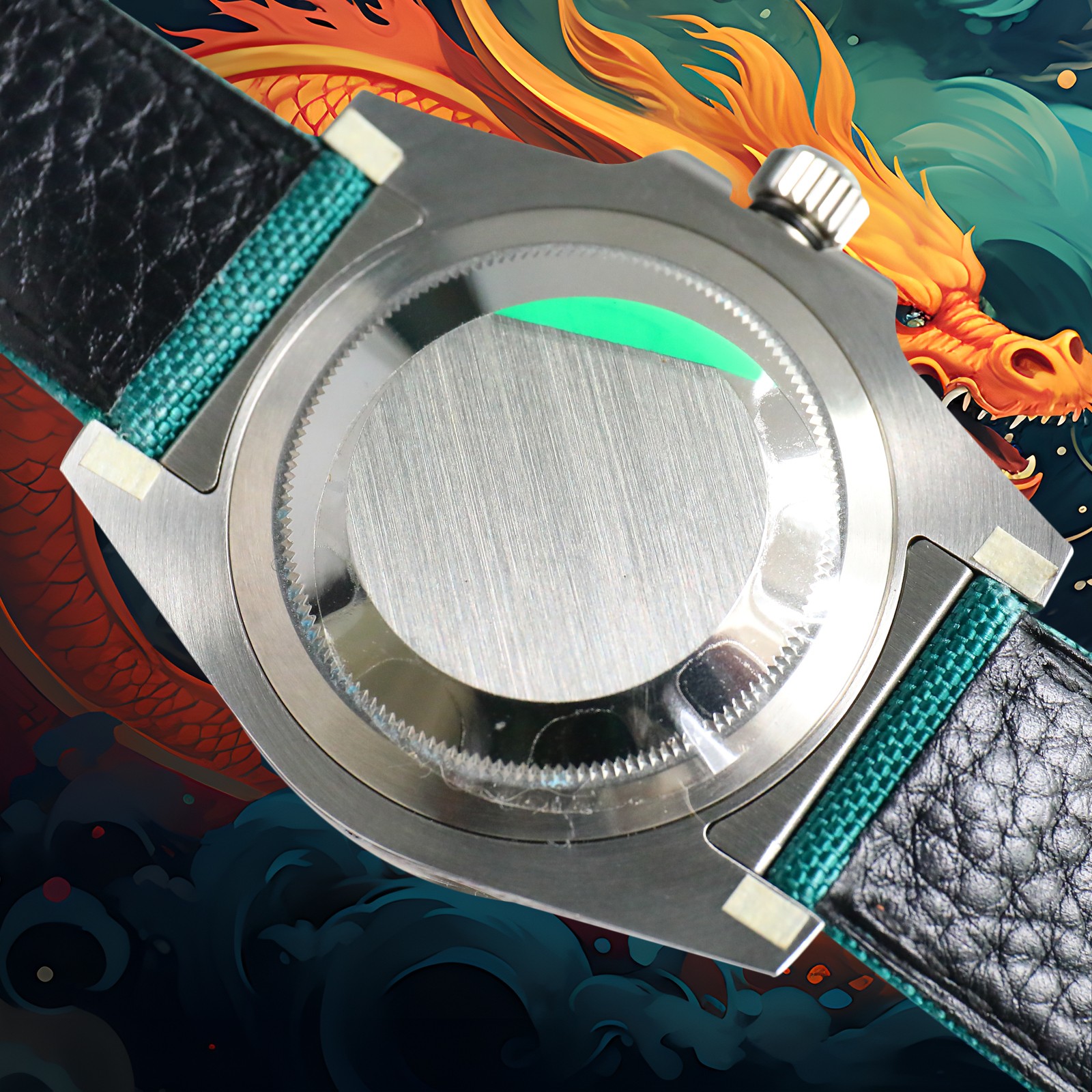 ROLEX Year of the Dragon Auspicious 🔥 🔥 Submariner Carbon Fiber Bezel - Velcro Strap - Green(1:1 replica)
