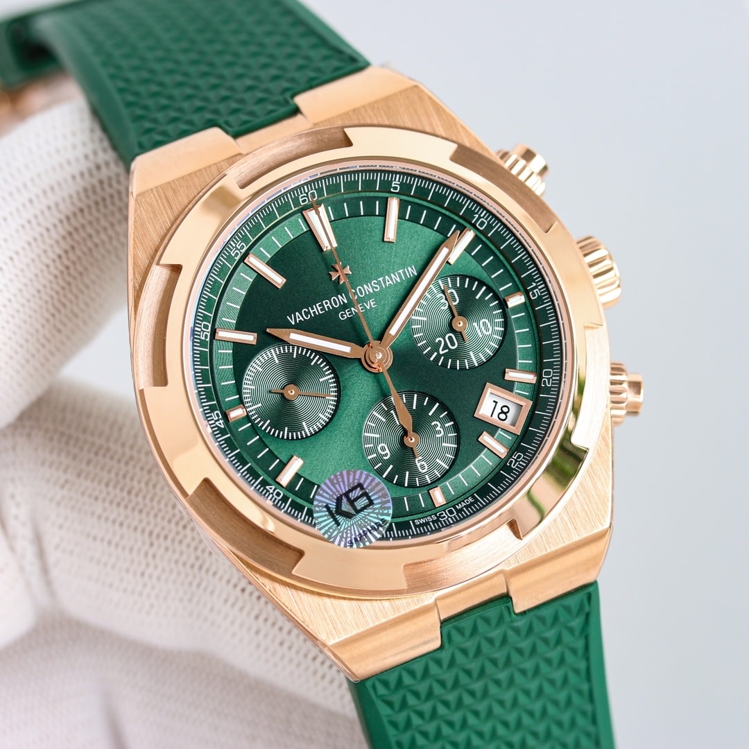 Fake Vacheron Constantin Replica Watch Overseas chronograph 42.5 MM PINK GOLD 5520V/210R-B966 TWF(1:1 replica)