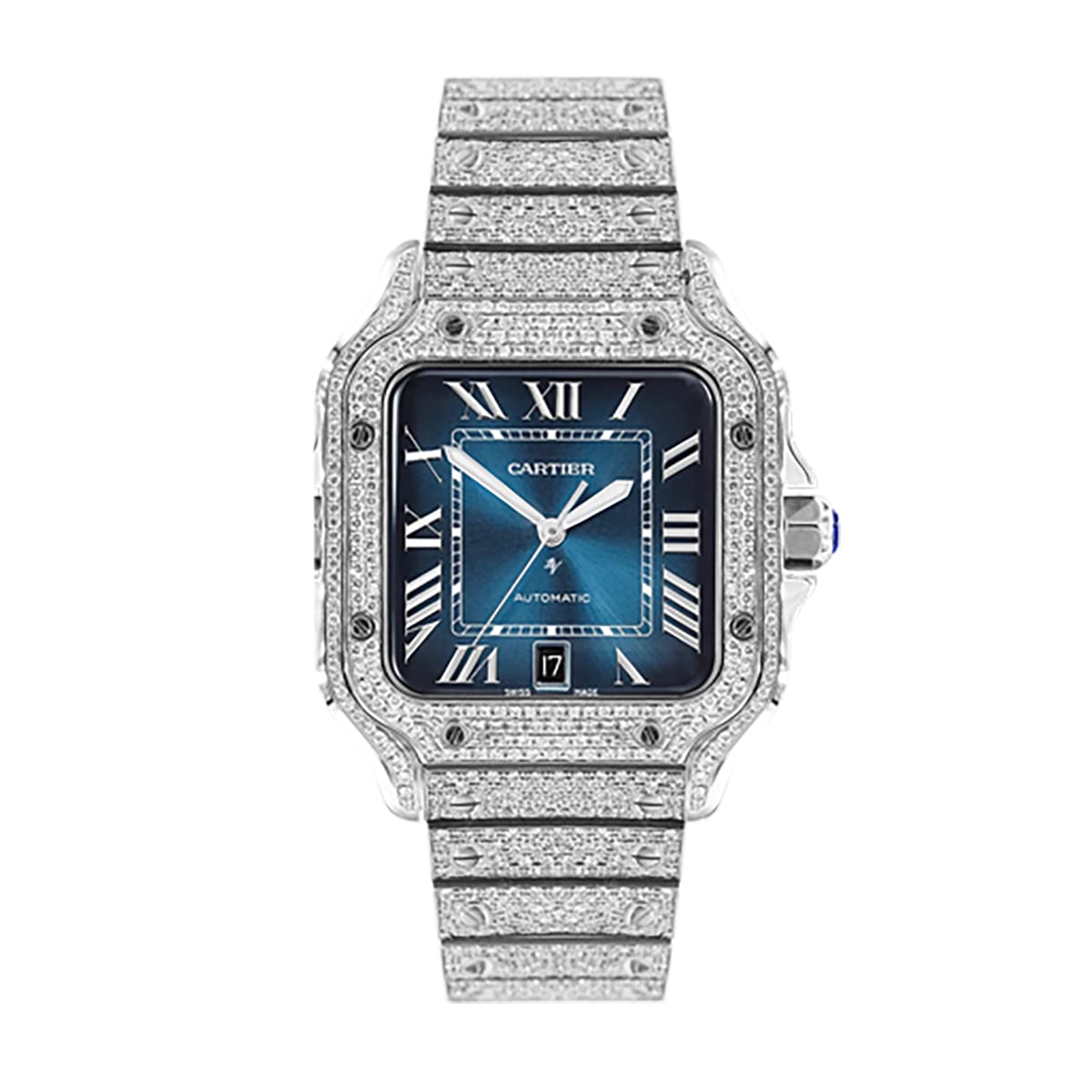 Fake Cartier Replica Watch Santos Limited Edition Black Custom(1:1 replica)