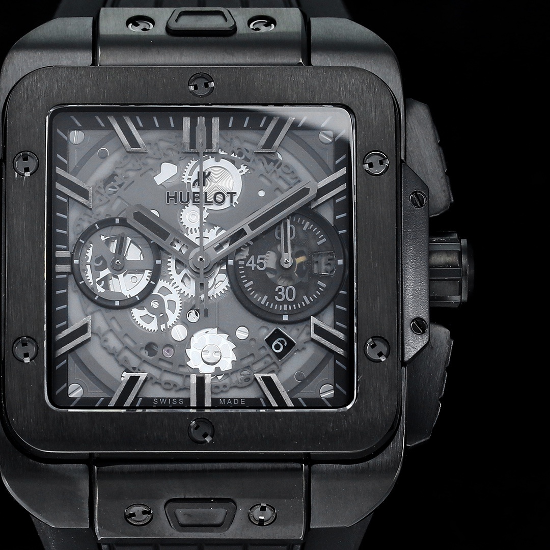 Hublot Big Bang, Square Bang Unico 42mm Textured Rubber Strap(1:1 replica)