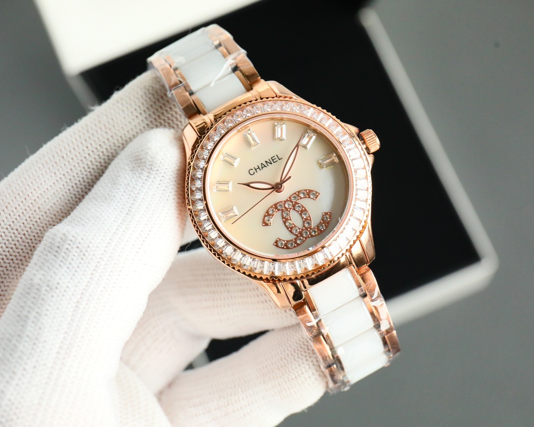 CHANEL🌸🌸🌸🌸 Crafted Jewellery Precision Ceramic Bracelet Diameter 35mm - Gold(1:1 replica)