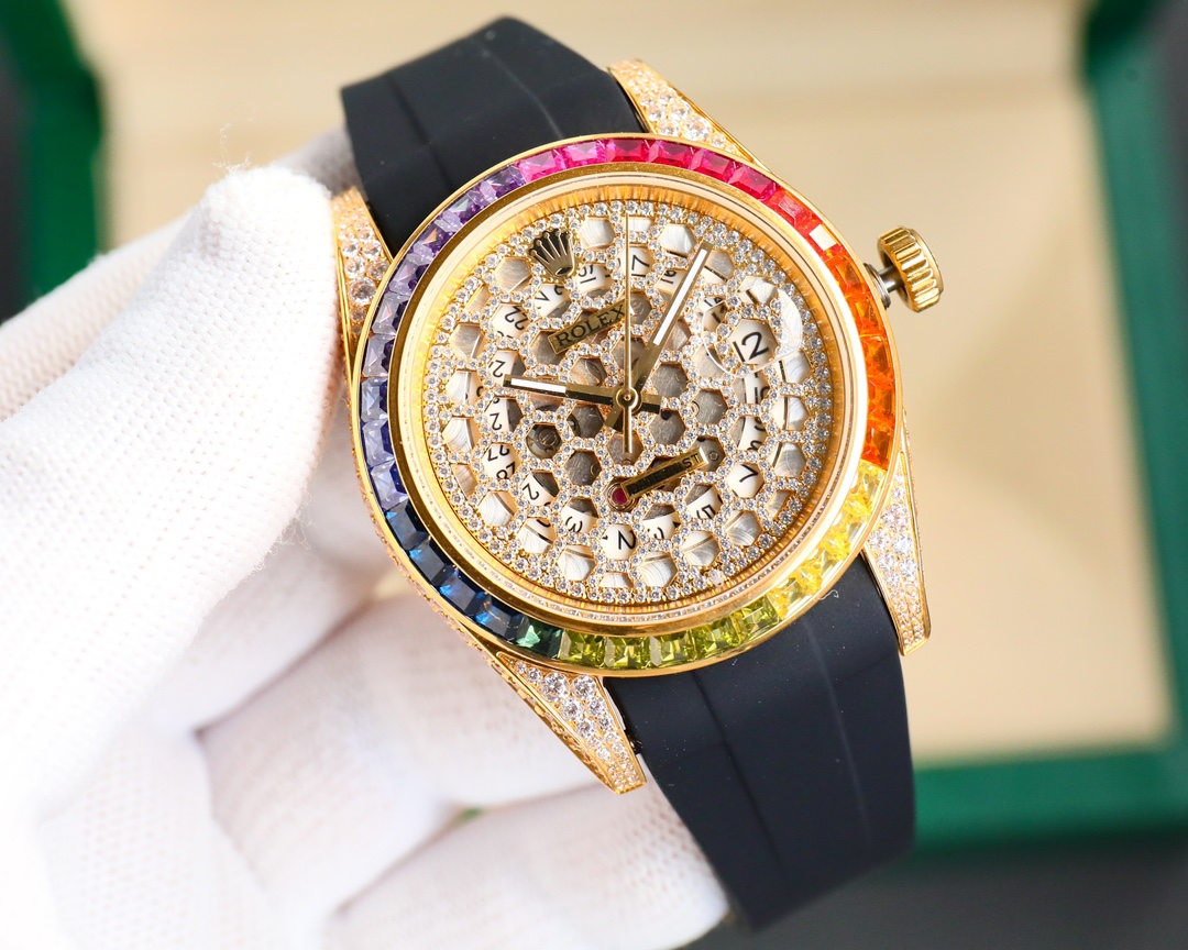 Rolex Rainbow Diamonds Logbook Full Diamonds Tudor Edition Luxury 18k Nanotechnology - 41MM(1:1 replica)