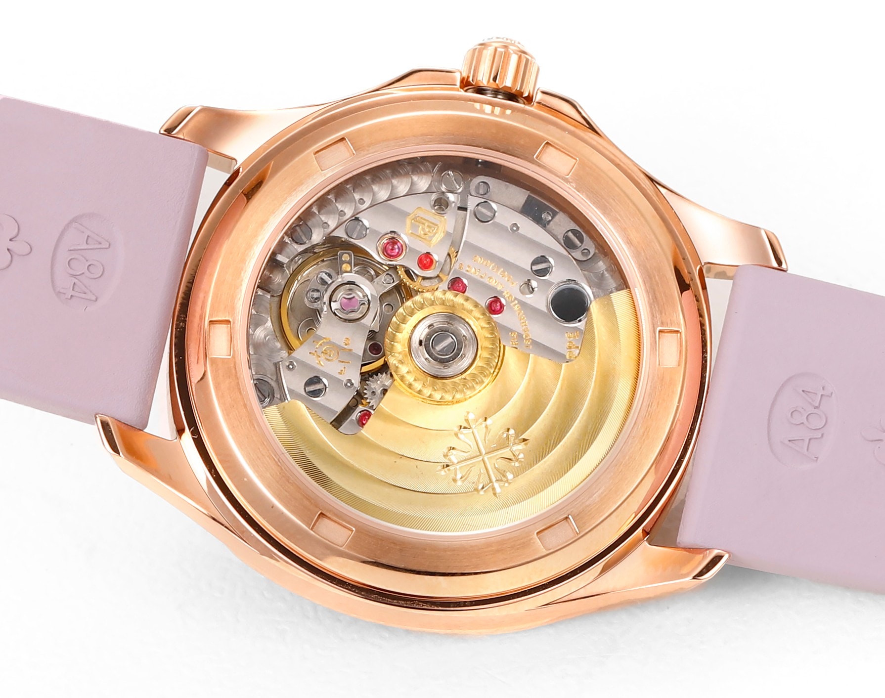 Fake Patek Philippe Replica Watch Aquanaut Luce Haute Joaillerie Rose Gold Diamonds Mother of Pearl Beige Diamond Dial 5072R-001 TC(1:1 replica)