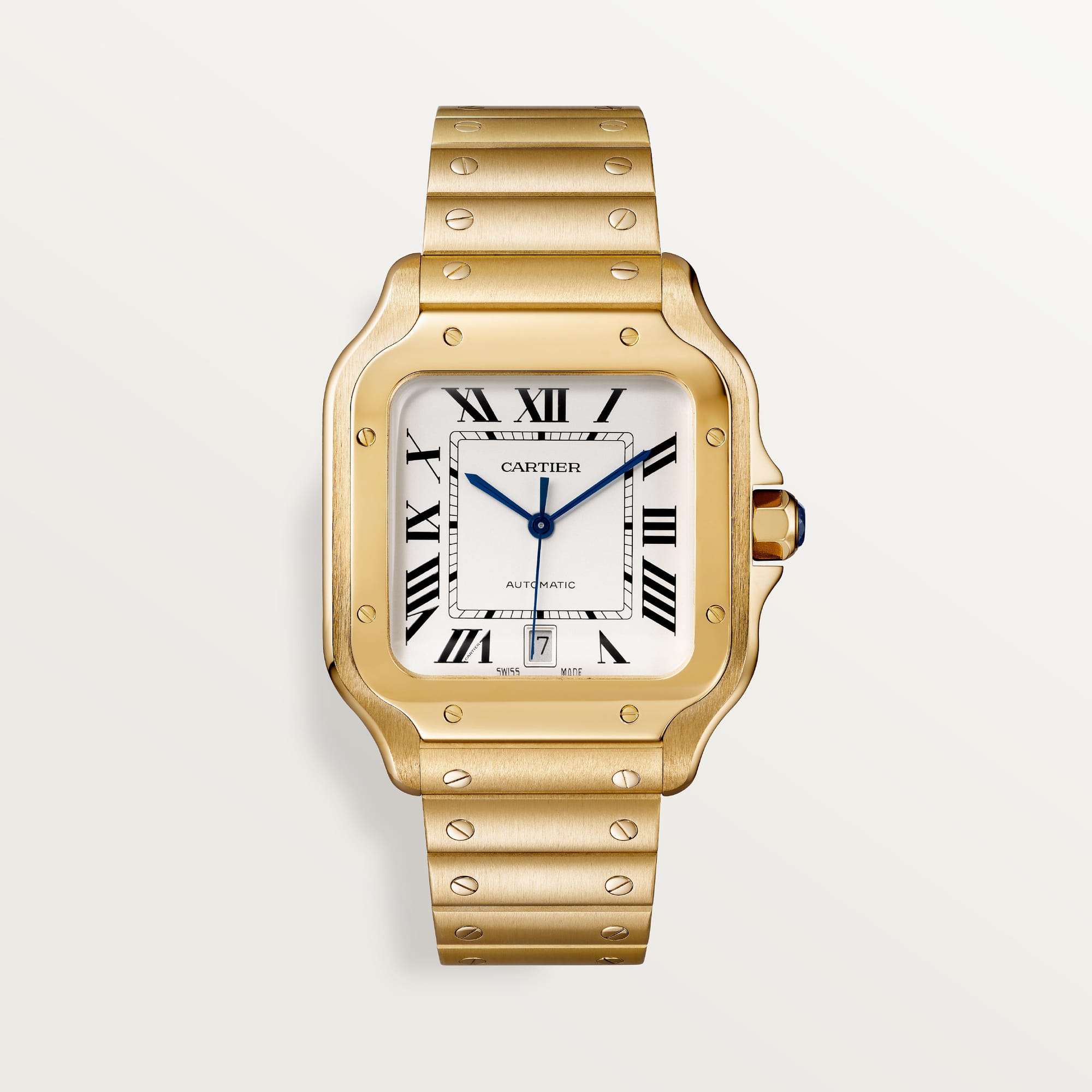 Fake cartier watch Santos large model mechanical movement Santos De Cartier Large Yellow Gold WGSA0029 GF(1:1 replica)