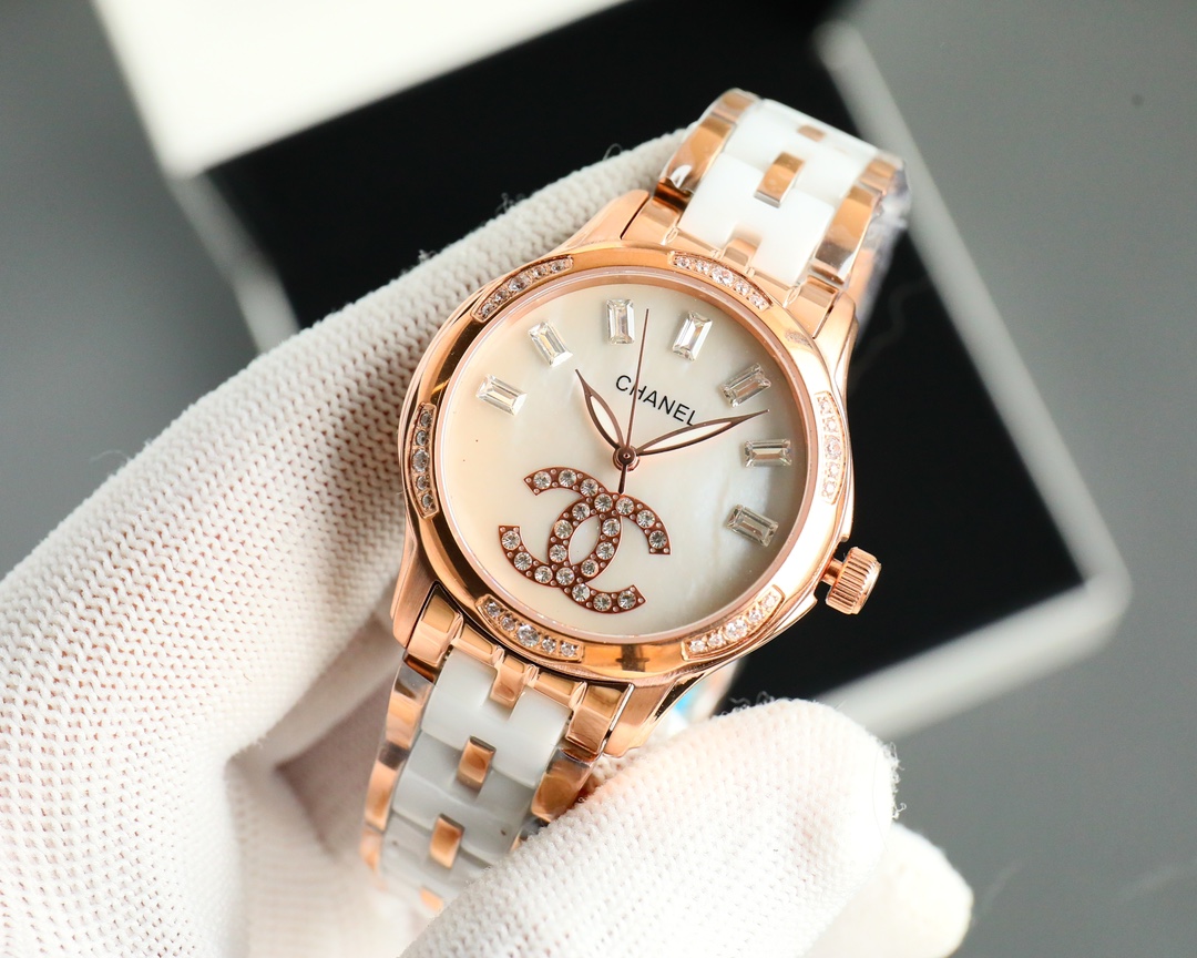 CHANEL🌸🌸🌸🌸 Crafted Jewellery Precision Ceramic Bracelet Diameter 35mm - Gold(1:1 replica)