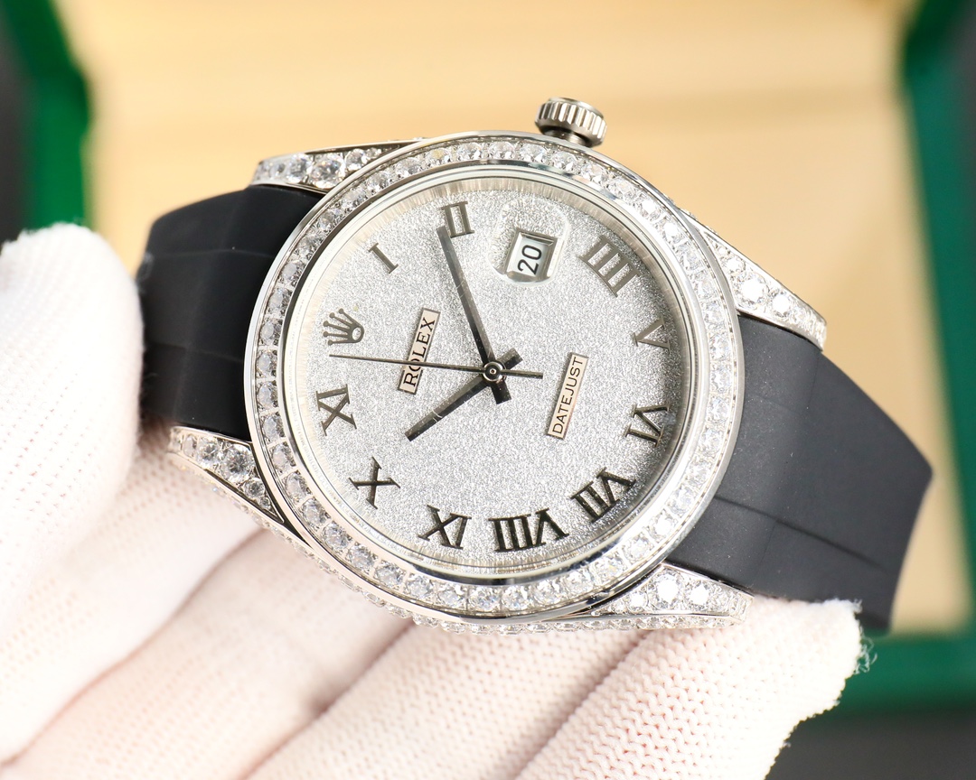 Rolex Logbook Full Luxury Style - Brilliant Roman Dial - 18k Nano-Technology 41MM - White(1:1 replica)