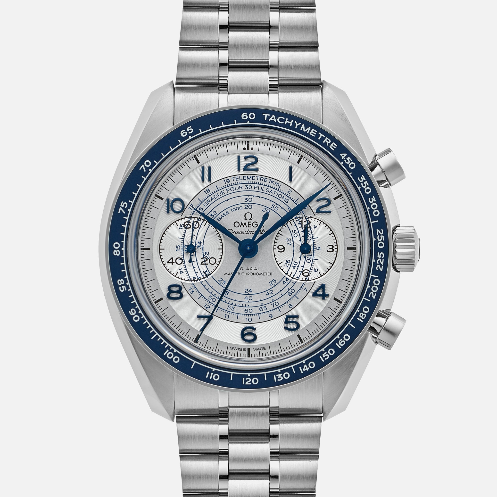 Speedmaster Chronoscope Co-Axial Master Chronometer Chronograph 43mm With Blue Accents On Bracelet(1:1 replica)