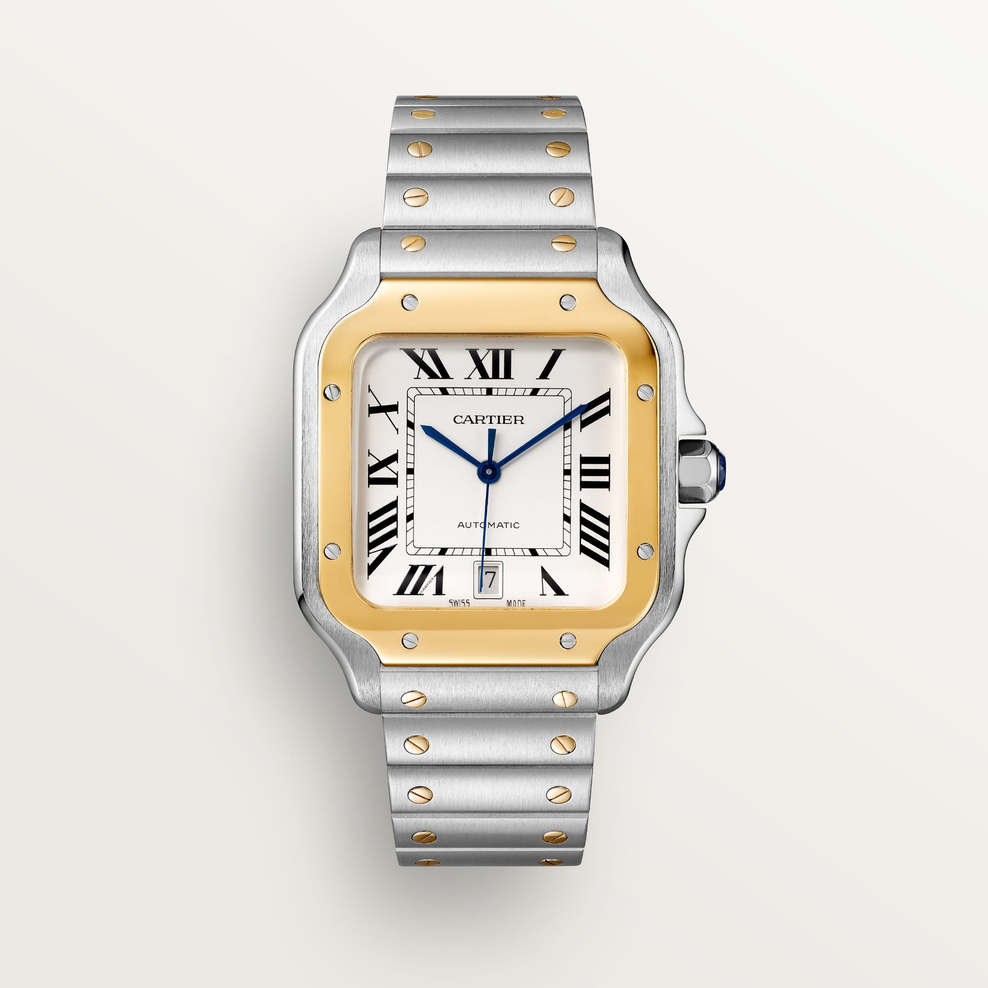 Fake cartier watch Santos large model mechanical movement Steel/Yellow Gold W2SA0009 BVF(1:1 replica)