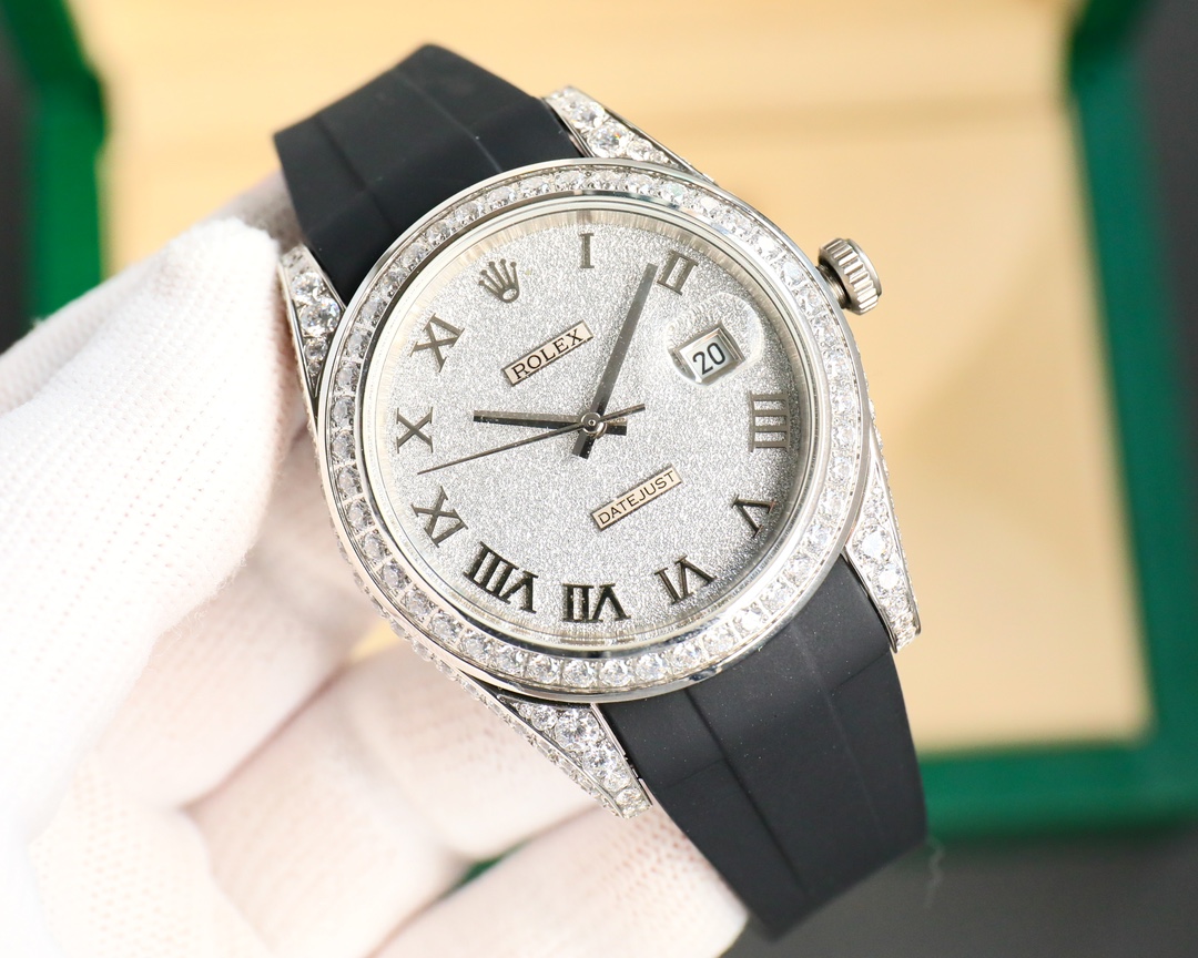 Rolex Logbook Full Luxury Style - Brilliant Roman Dial - 18k Nano-Technology 41MM - White(1:1 replica)