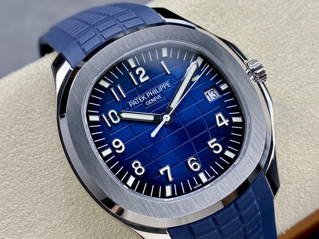 Fake Patek Philippe Replica Watch Aquanaut “Jumbo” White Gold Blue Dial 5168G-001 3KF(1:1 replica)