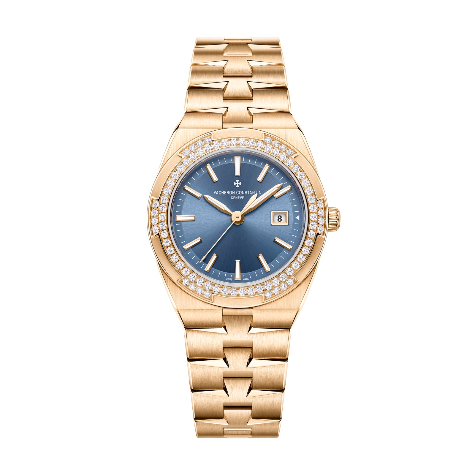 Replica Watches Fake Vacheron Constantin Overseas quartz 33 MM PINK GOLD(1:1 replica)