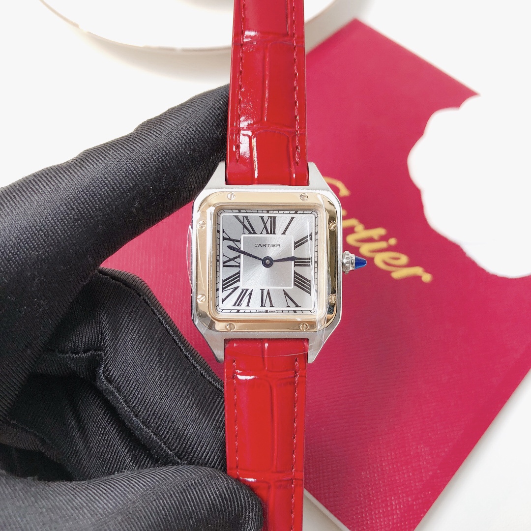 Santos Demoisell Santos Collection - Stainless Steel Mini Model Red(1:1 replica)