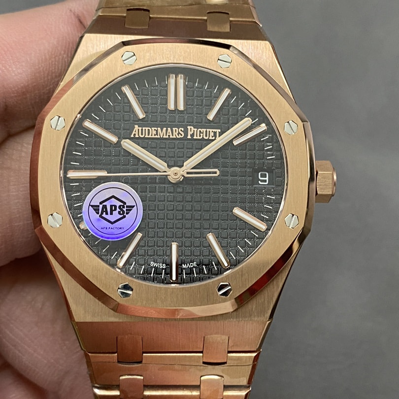 Audemars Piguet Replica AP Watch Royal Oak Selfwinding “50th Anniversary” 41mm Rose Gold Black Dial 15510OR.OO.1320OR.02-APS(1:1 replica)