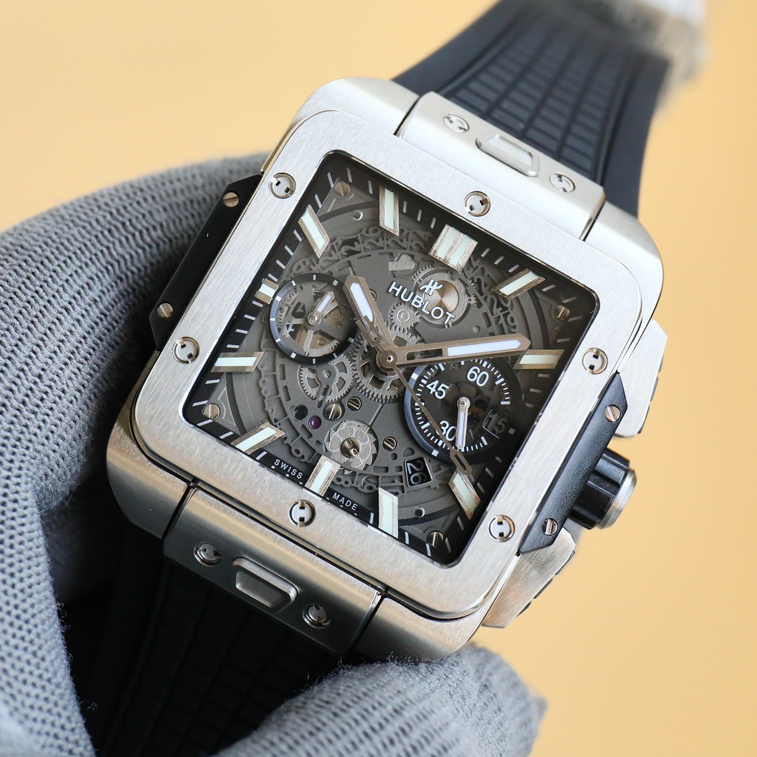 HUBLOT SQUARE BANG UNICO 45MM RUBBER STRAP(1:1 replica)