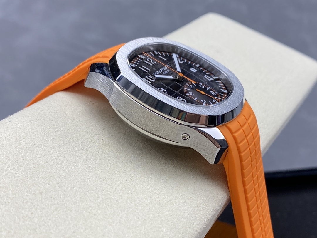 Fake Patek Philippe Replica Watch Aquanaut Chronograph Stainless Steel Black Dial 5968A-001 GRF(1:1 replica)