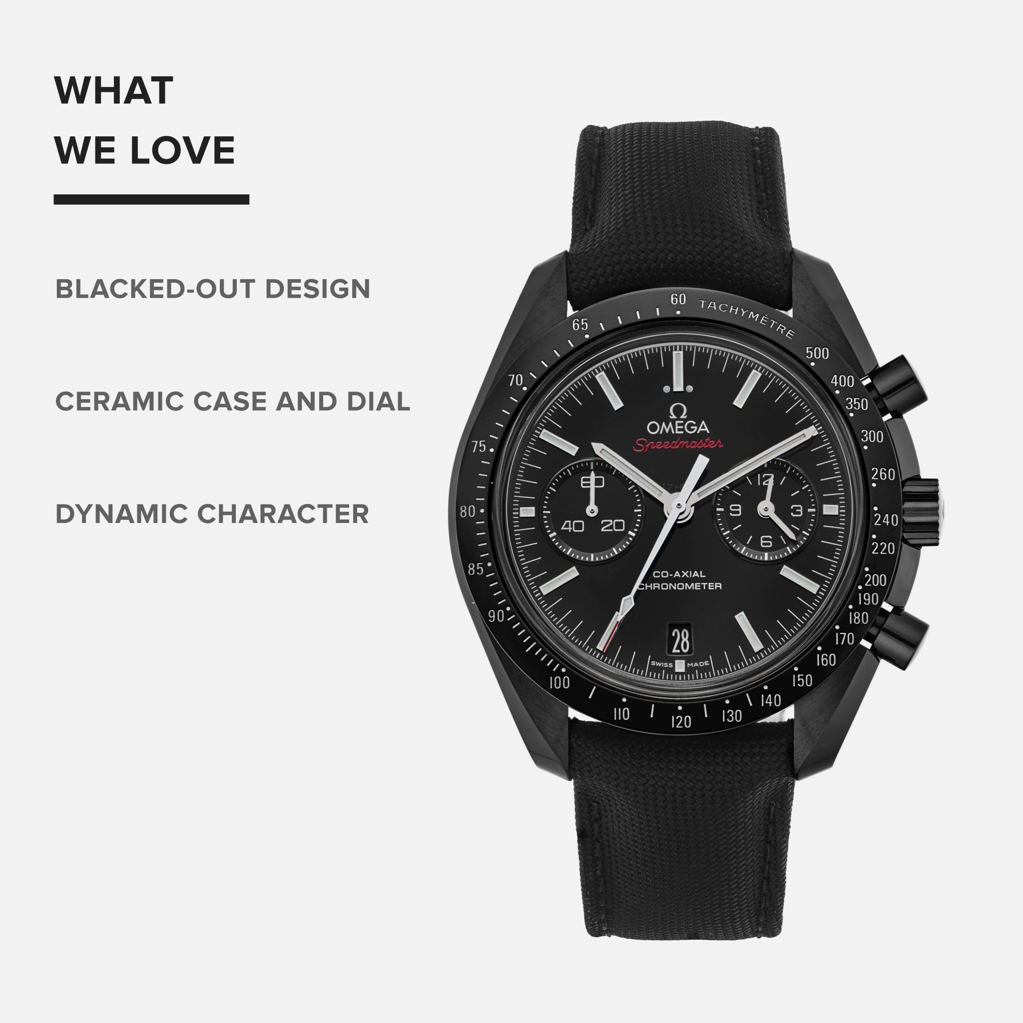 Speedmaster Moonwatch Co-Axial Chronograph 44.25mm 'Dark Side Of The Moon'(1:1 replica)