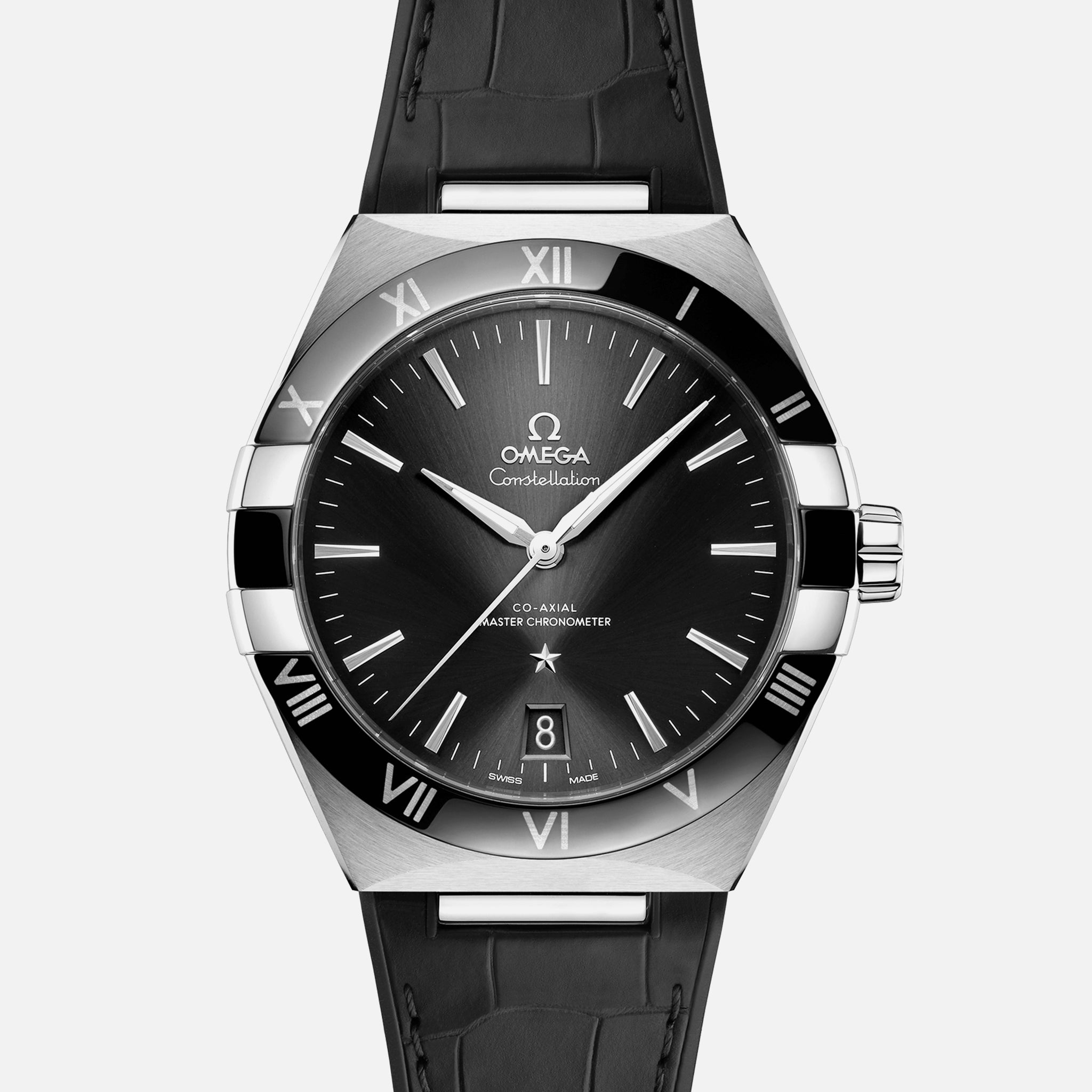 Constellation Co-Axial Master Chronometer 41mm Black Dial On Leather Strap(1:1 replica)