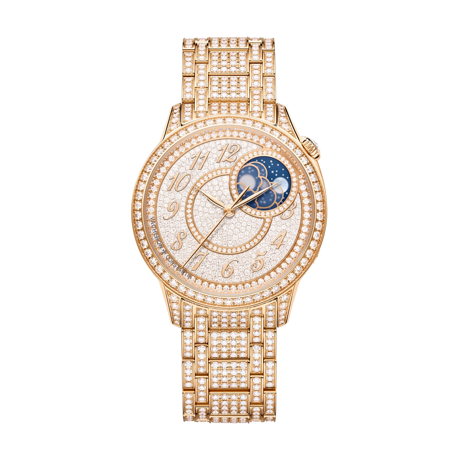 Replica Watches Fake Vacheron Constantin egerie moon phase jewellery 37 MM PINK GOLD(1:1 replica)