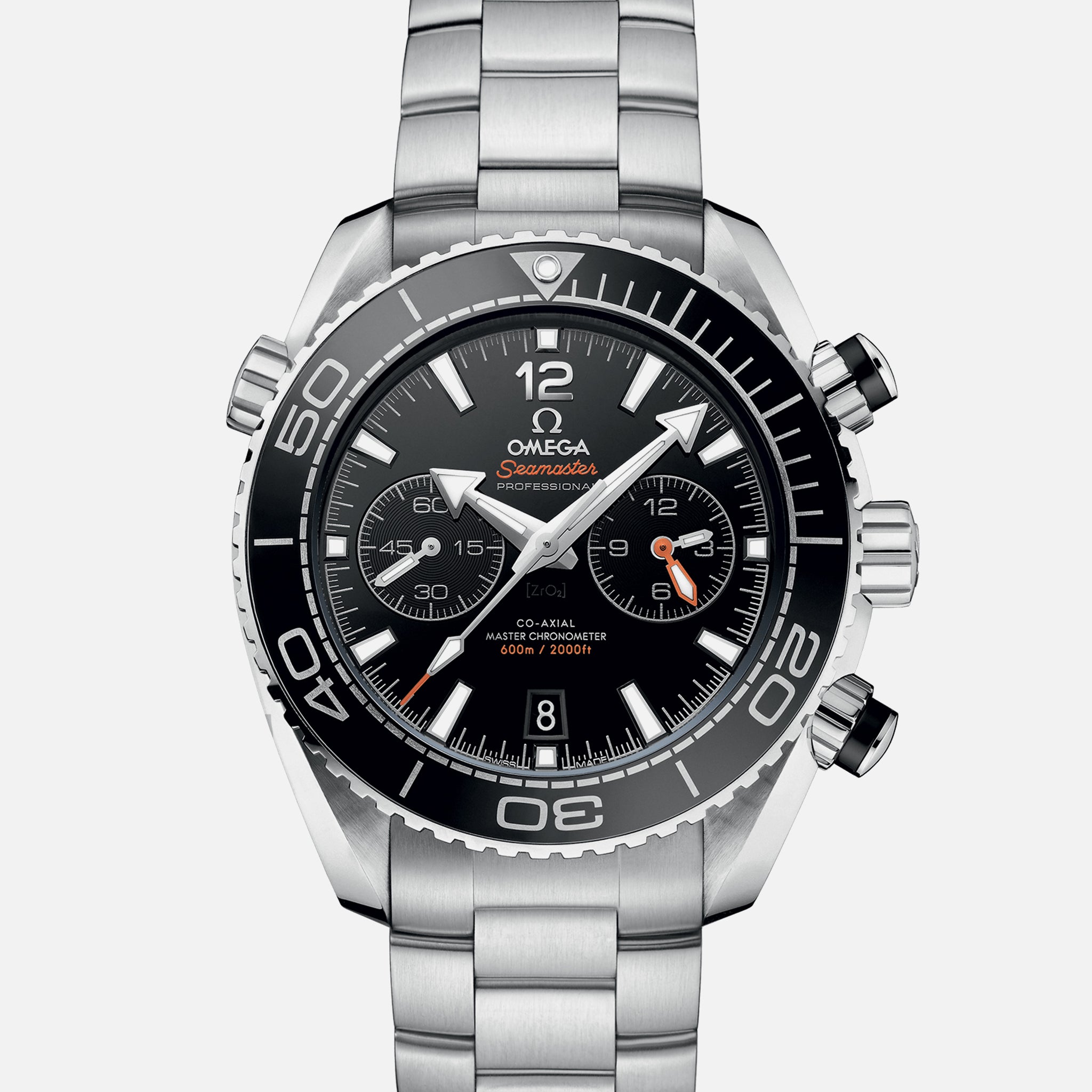 Seamaster Planet Ocean 600M Co-Axial Master Chronometer Chronograph 45.5mm Black Dial On Bracelet(1:1 replica)
