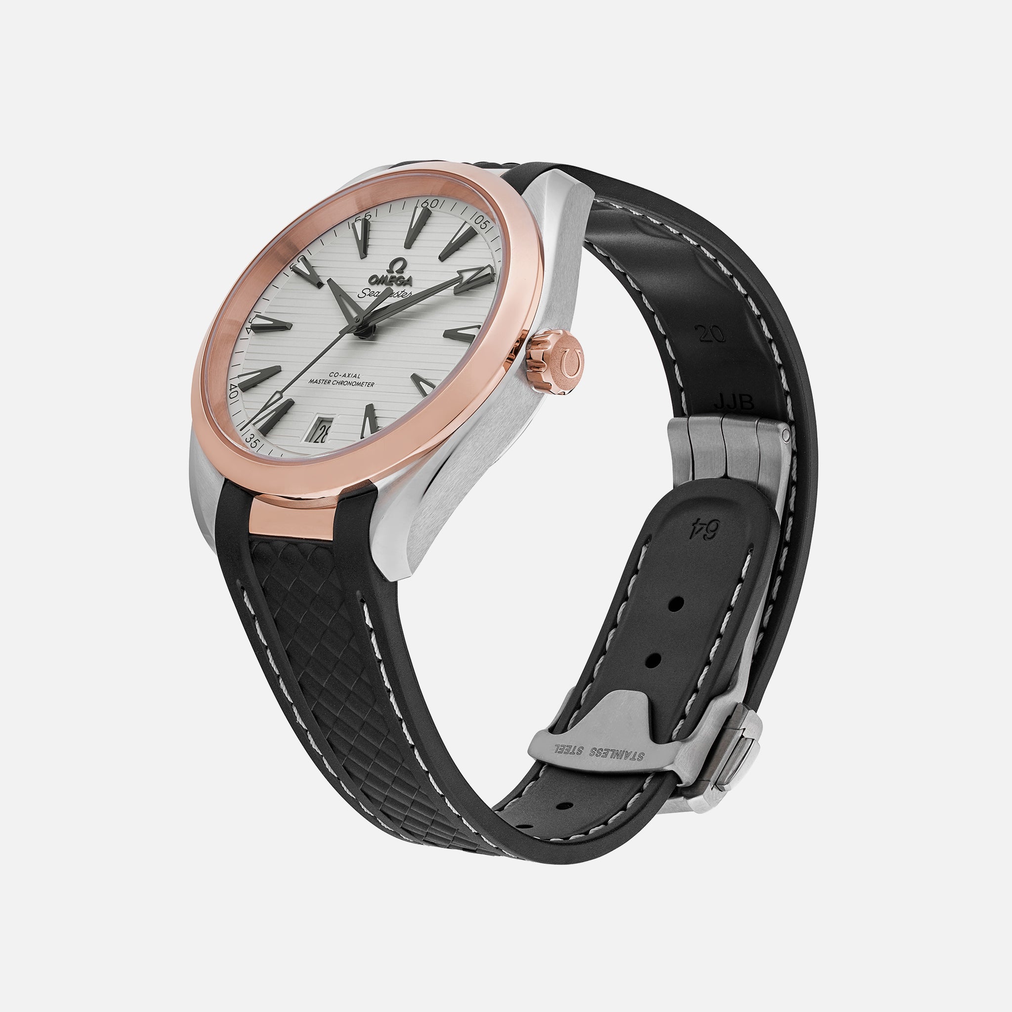 Seamaster Aqua Terra 150M Co-Axial Master Chronometer 41mm In Two-Tone With White Dial On Rubber Strap(1:1 replica)