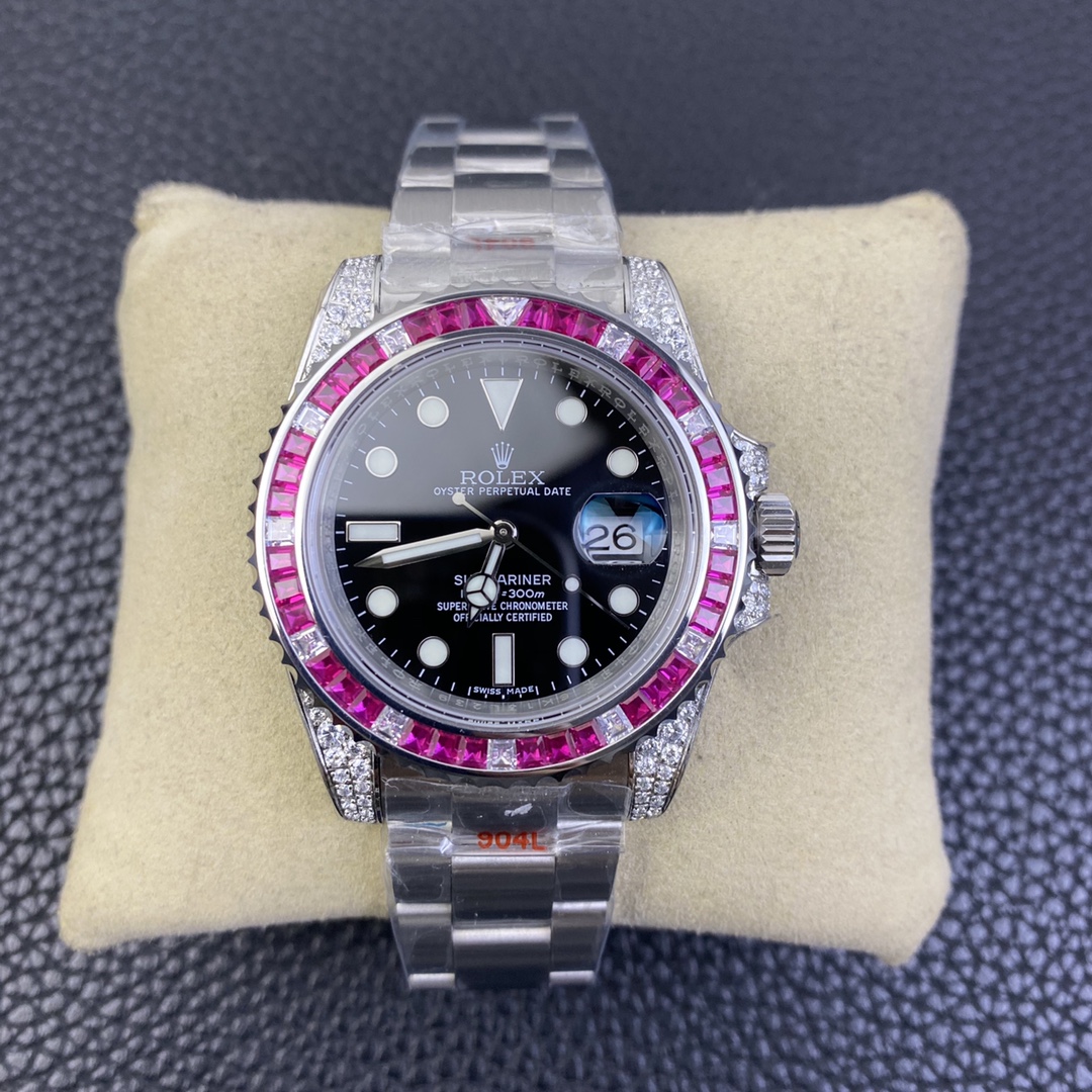 Rolex Submariner Special Edition with Diamonds - Pink Diamonds - 40mm(1:1 replica)