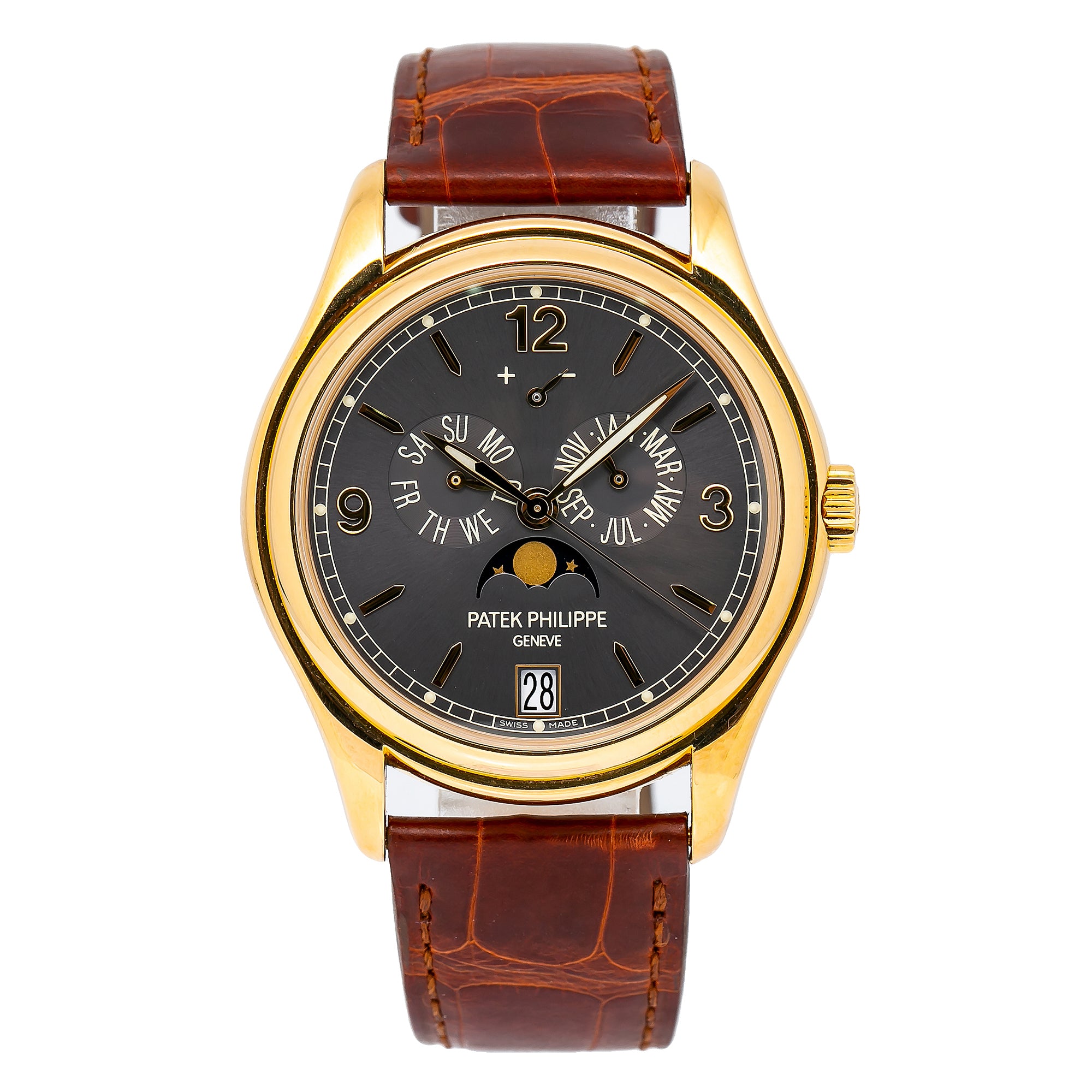 Patek Philippe Annual Calendar 5146J 39MM Gray Dial With Leather Bracelet(1:1 replica)