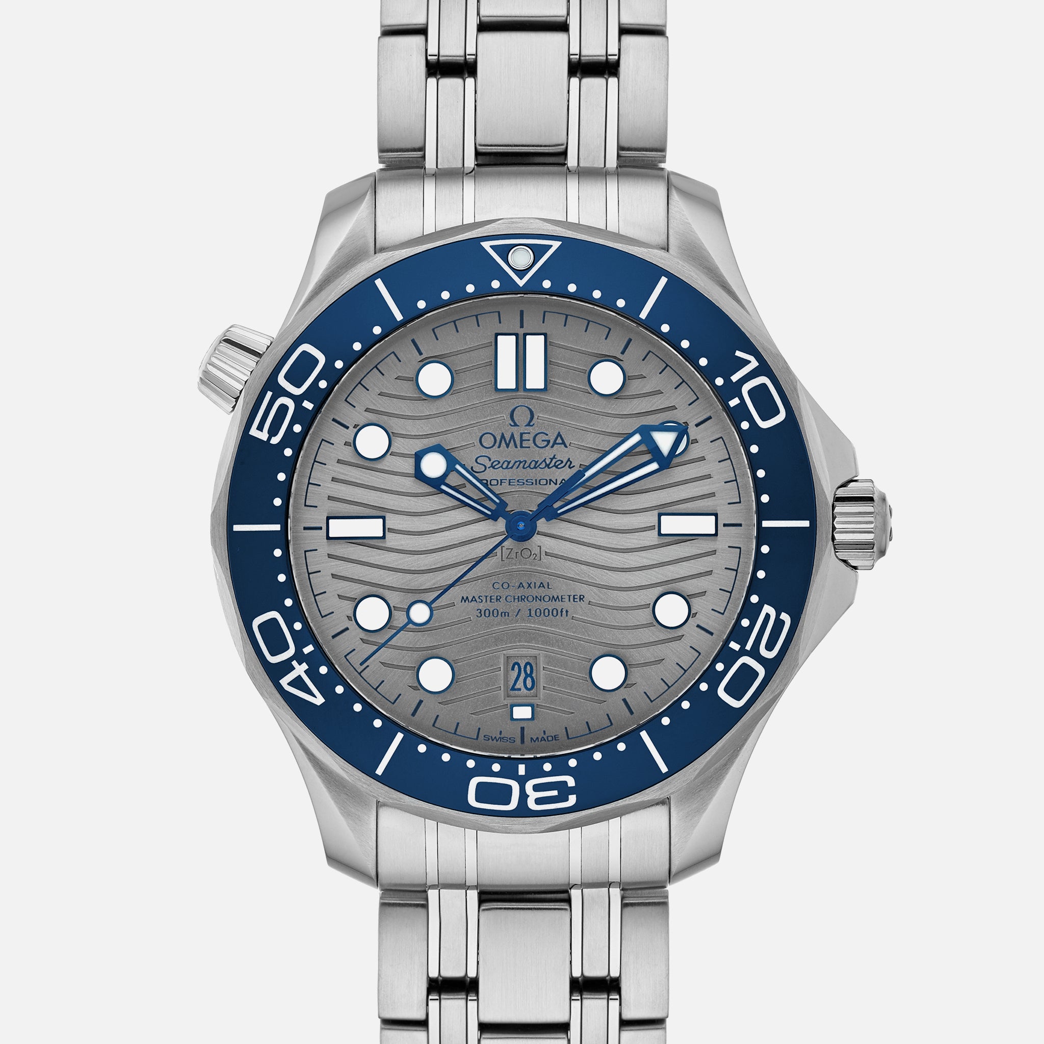 Seamaster Diver 300M Co-Axial Master Chronometer 42mm Grey Dial On Bracelet(1:1 replica)
