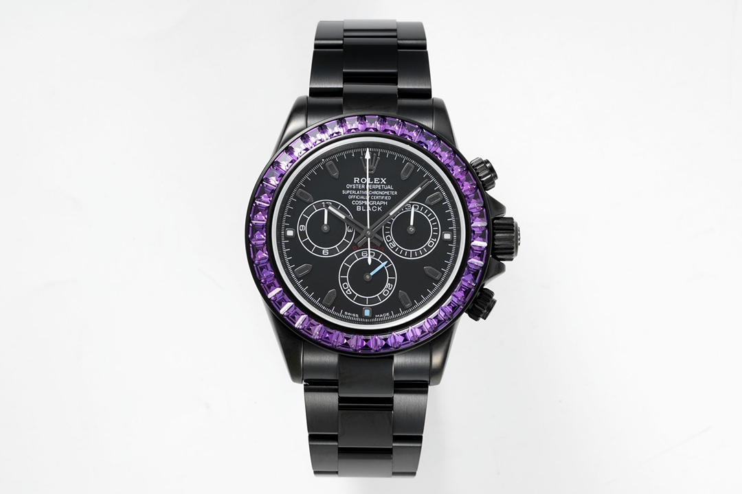 Rolex Daytona Blaken with Black DLC Coating - Modified Blue Diamond - Black(1:1 replica)