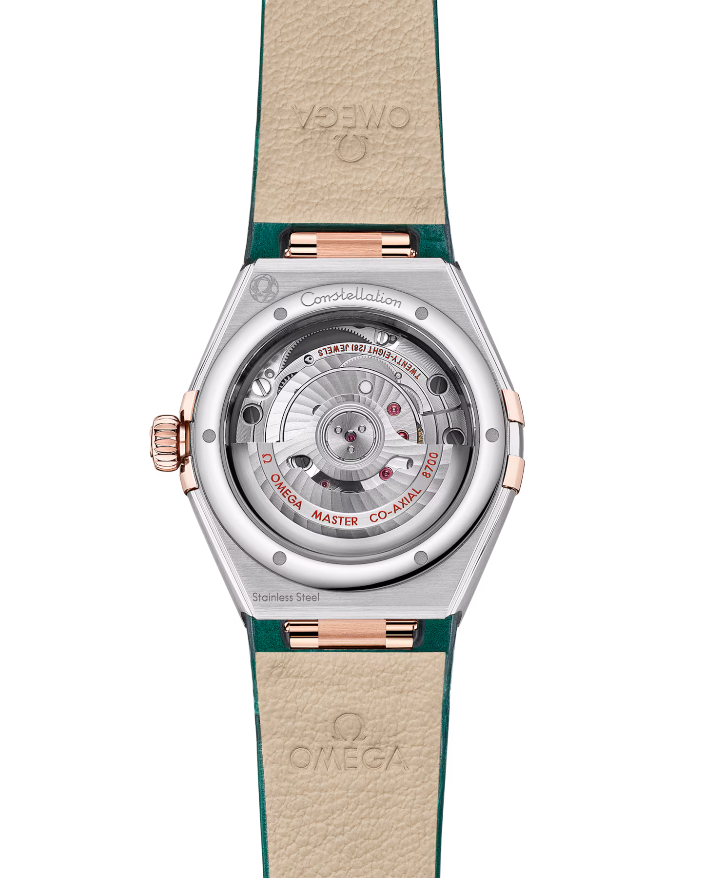Constellation 29 mm, steel ‑ Sedna™ gold on leather strap(1:1 replica)