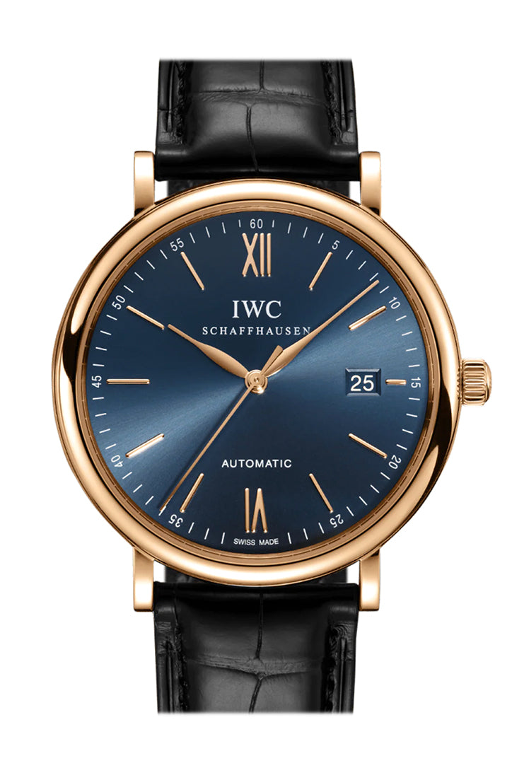 IWC Portofino Rose Gold on Strap Watch IW356522(1:1 replica)