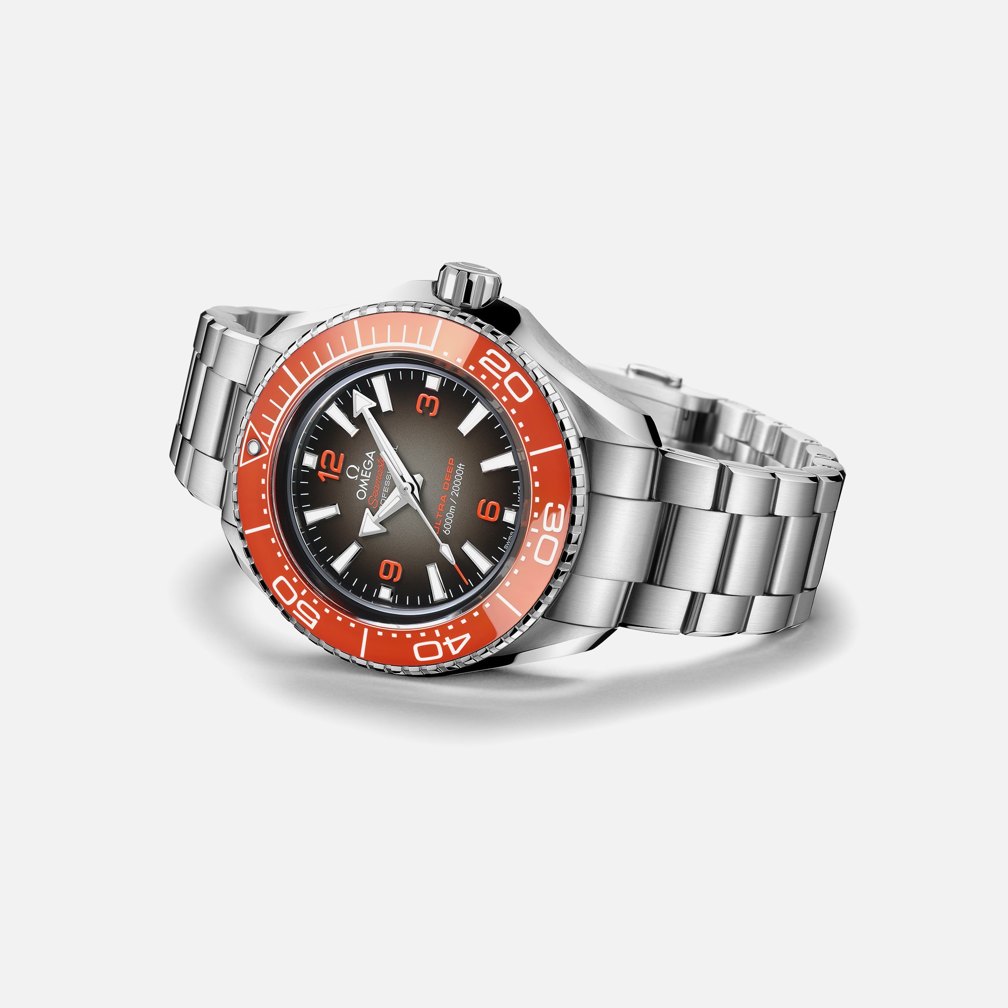 Omega Seamaster Planet Ocean Ultra Deep Professional 6000M Co-Axial Master Chronometer 45.5mm Orange Dial On Bracelet(1:1 replica)