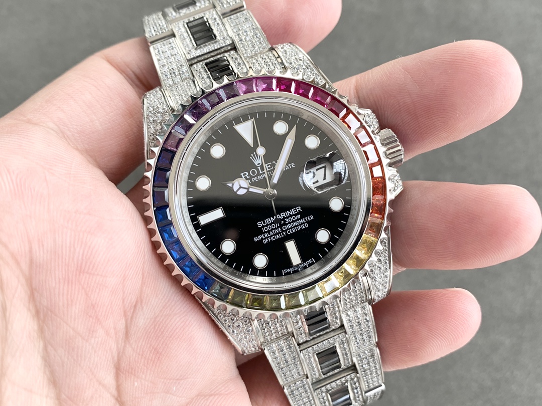 Rolex Submariner Special Diamonds - Iridescent Diamonds - All Diamonds - 40mm(1:1 replica)