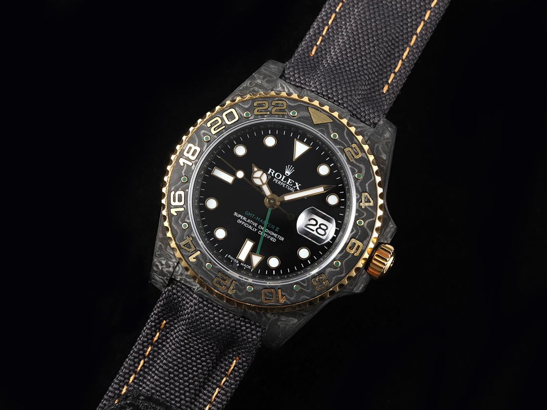 Diw New Rolex Ultra Limited Edition GMT-MASTER II-Carbon Fiber-Black Gold(1:1 replica)