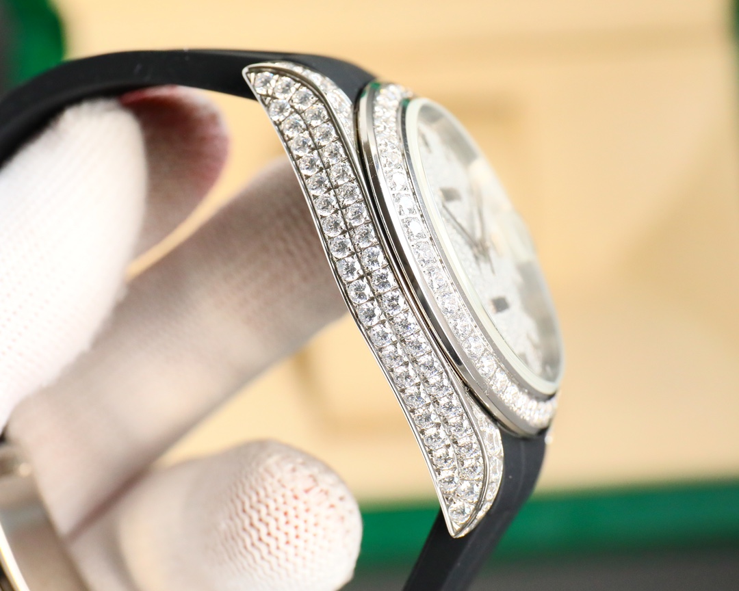 Rolex Logbook Full Luxury Style - Brilliant Roman Dial - 18k Nano-Technology 41MM - White(1:1 replica)