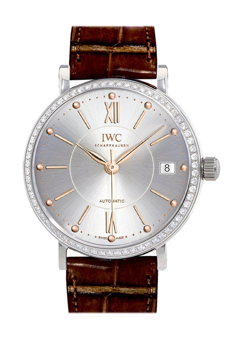 IWC Portofino Automatic Silver Dial Diamond 37mm Men's Watch IW458103(1:1 replica)