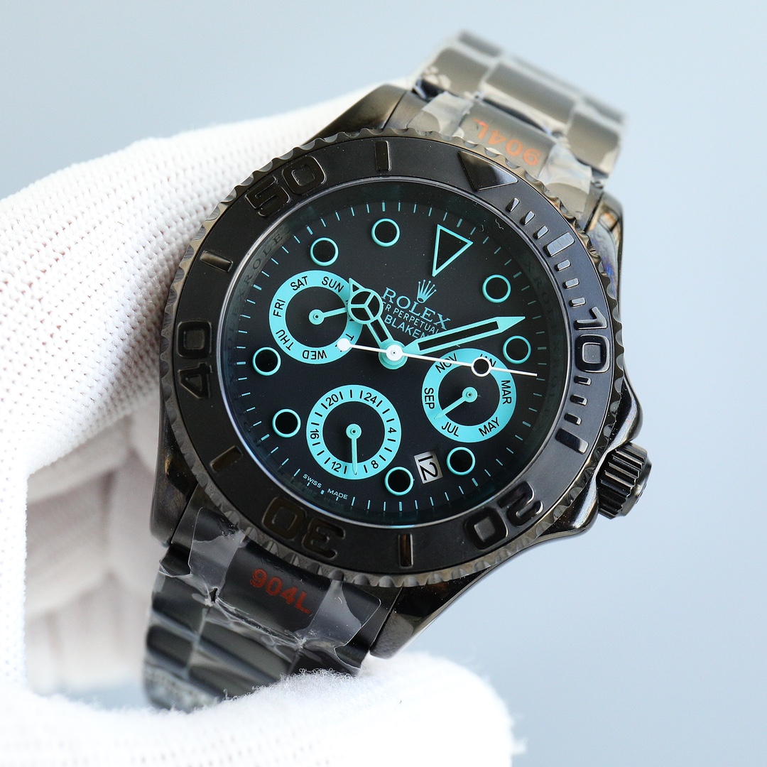 Rolex All Black Yacht Series - Versatile Limited Edition - Maximum Configuration - 40MM - Cyan(1:1 replica)