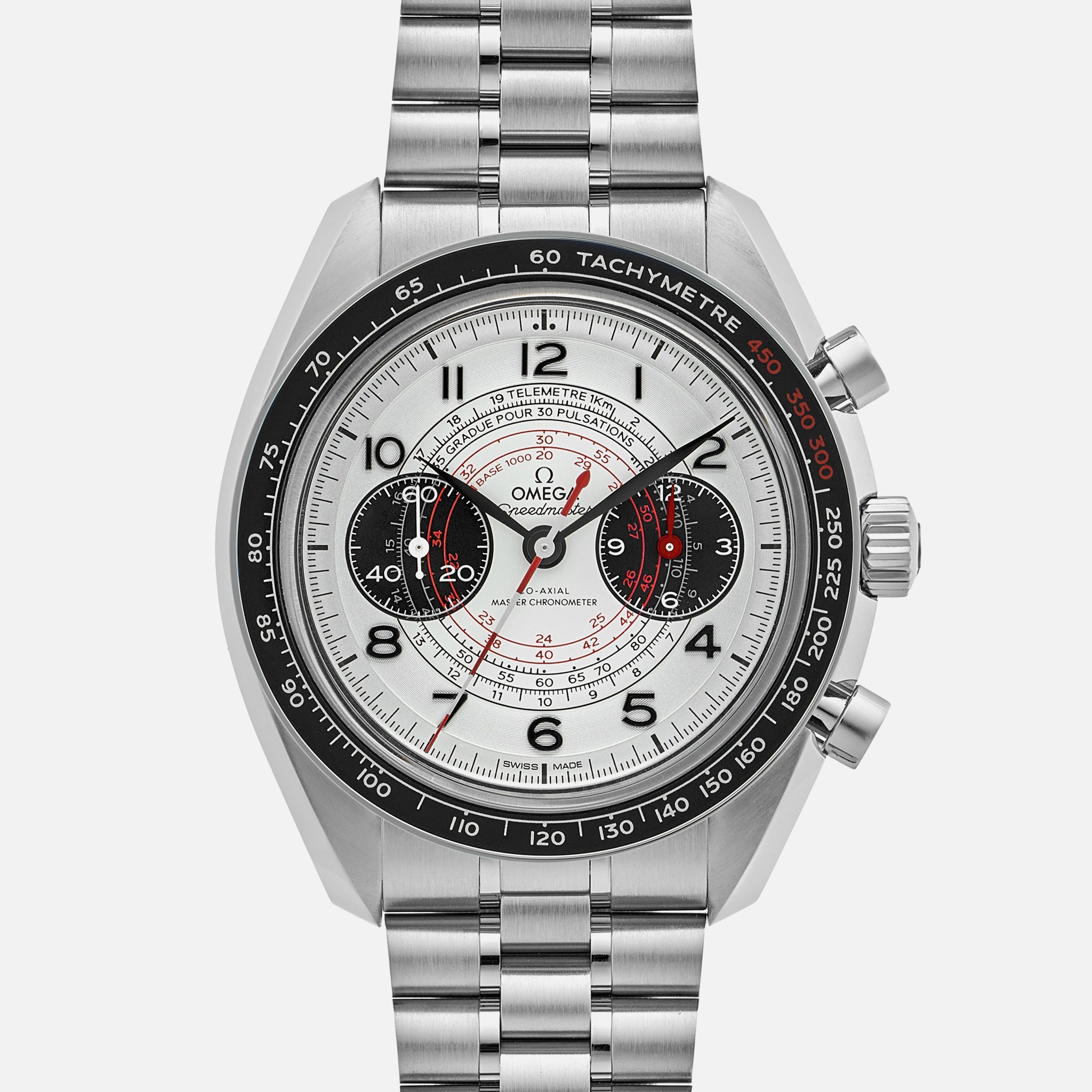 Speedmaster Chronoscope Co-Axial Master Chronometer Chronograph 43mm With Red Accents On Bracelet(1:1 replica)