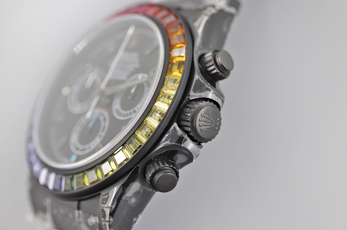 Rolex Daytona Ice Randy - Rainbow Diamonds Modified - Black(1:1 replica)