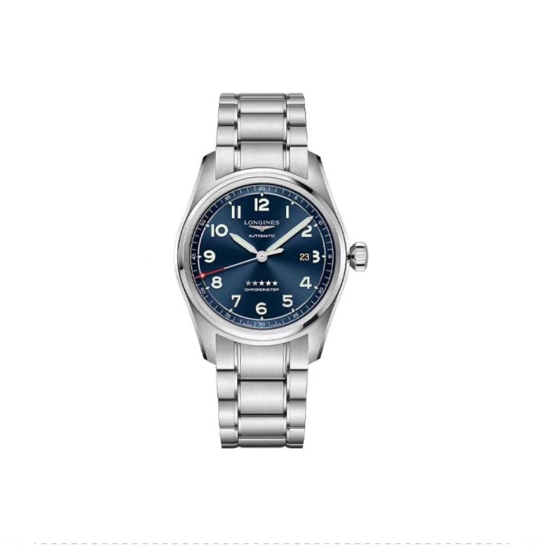 LONGINES Longines Forerunner Series Automatic Mechanical Watch Men's Watch Swiss Watch 40mm Blue Sun Pattern Dial Stainless Steel Strap_3.811.4.93.9(1:1 replica)